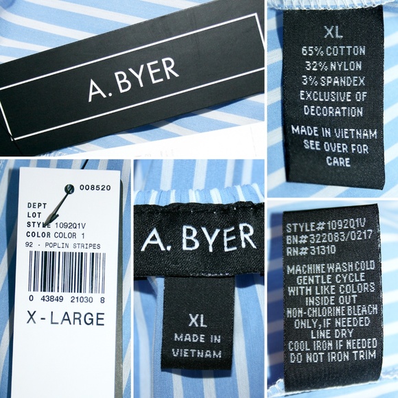 Off Shoulder Striped Top with Patches NWT - Picture 7 of 8